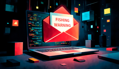 Illustration of a phishing warning, highlighting fraudulent messages that attempt to steal sensitive data or trick users through social engineering.